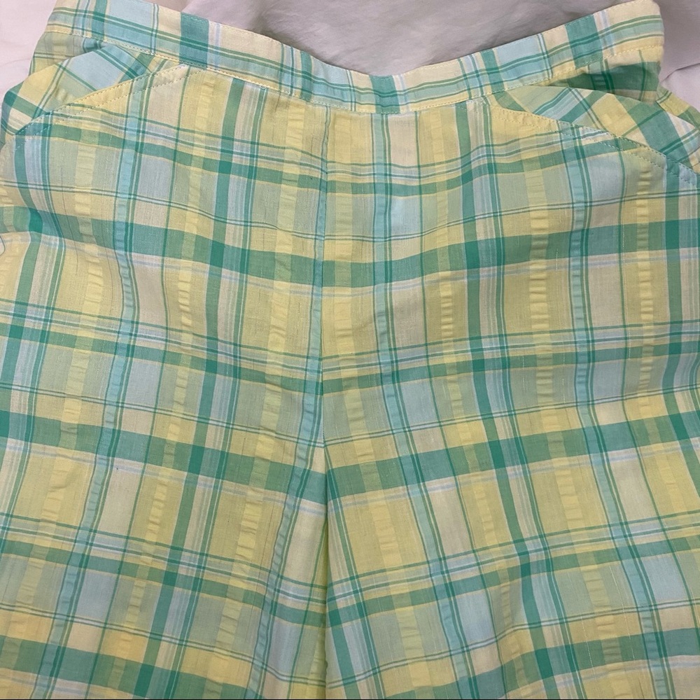 Women’s Alfred Dunner Yellow & Green Plaid Shorts